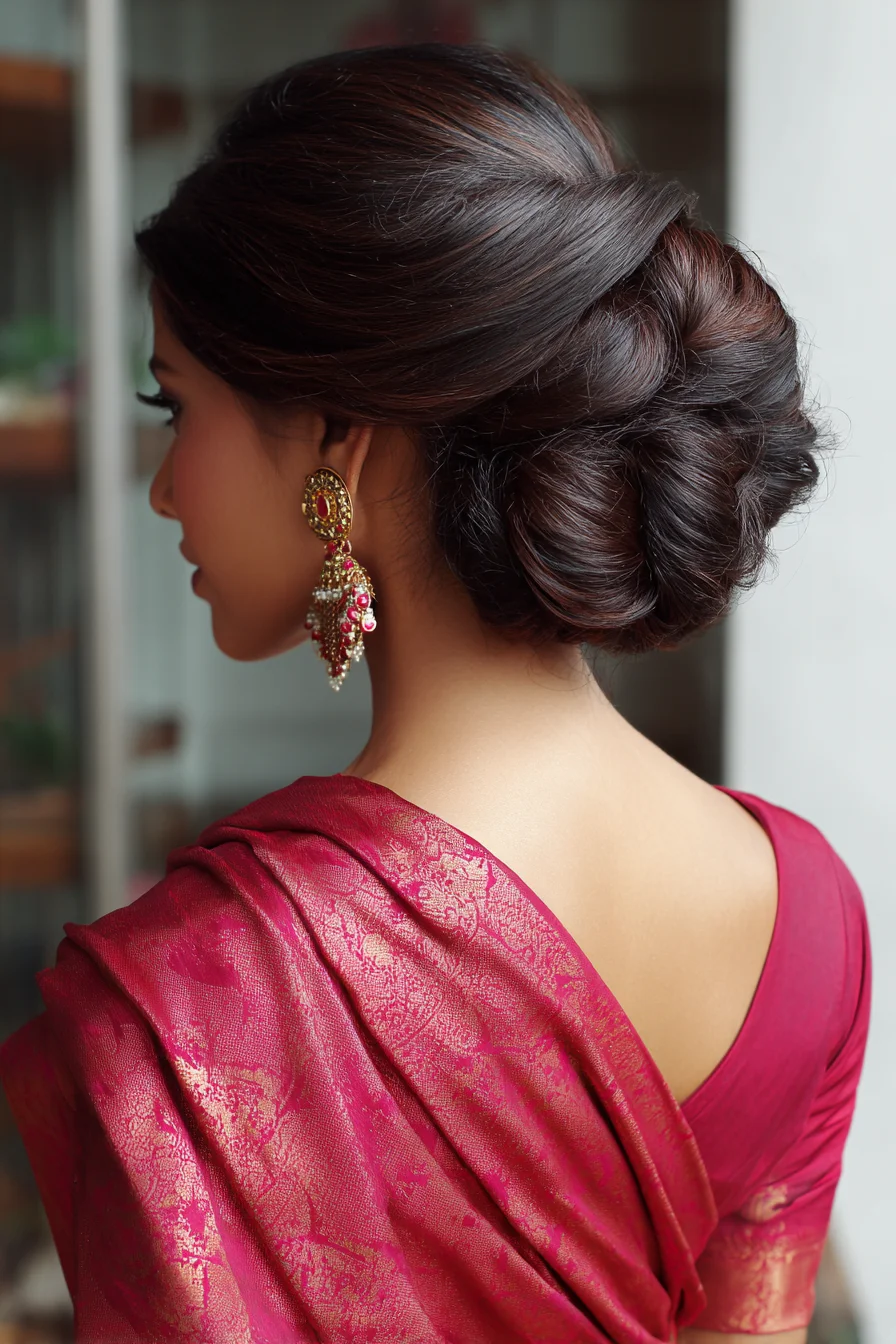 Low Twisted Bun with Elegant Volume for Special Occasions