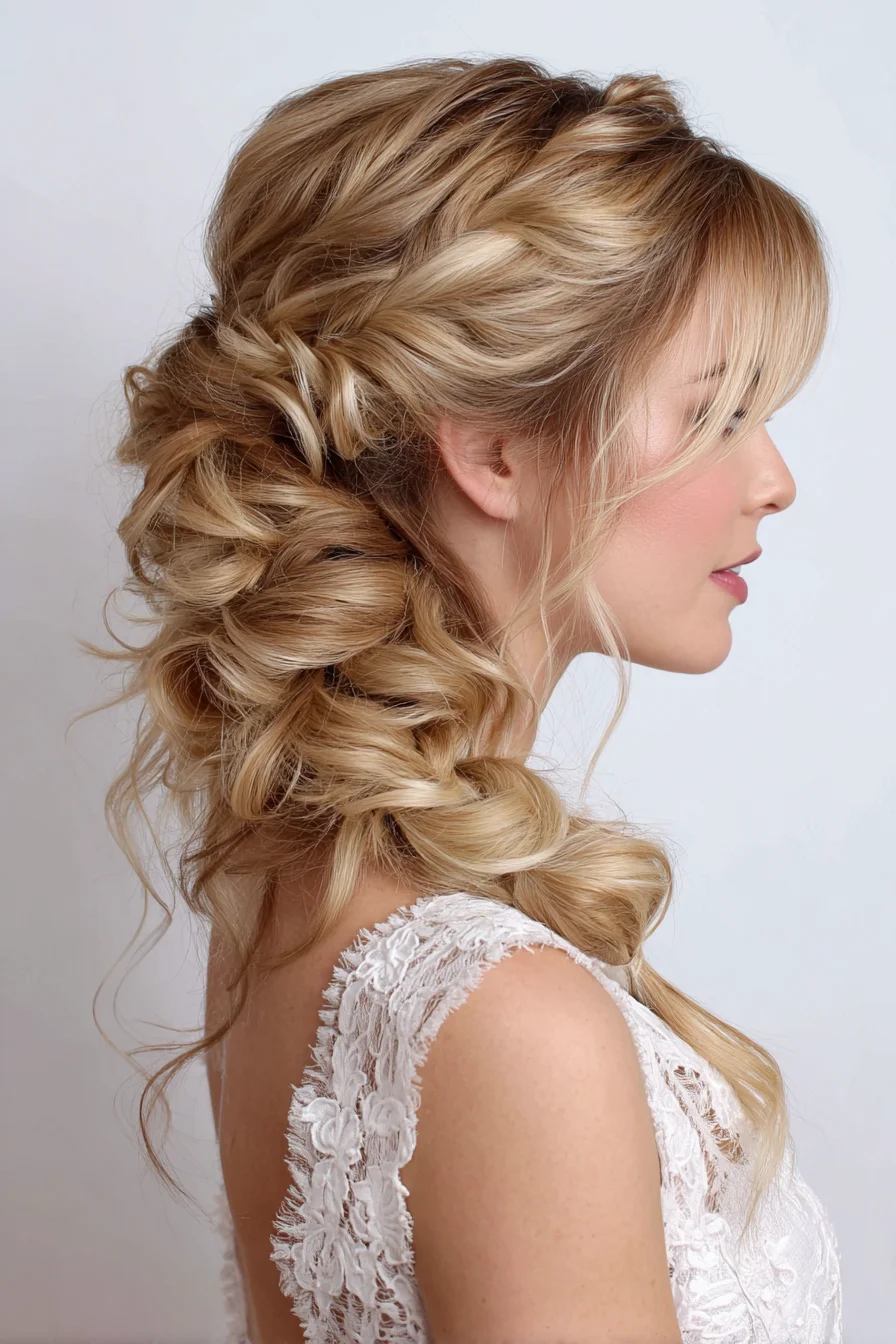 Messy Braided Side Style with Soft Face-Framing Pieces