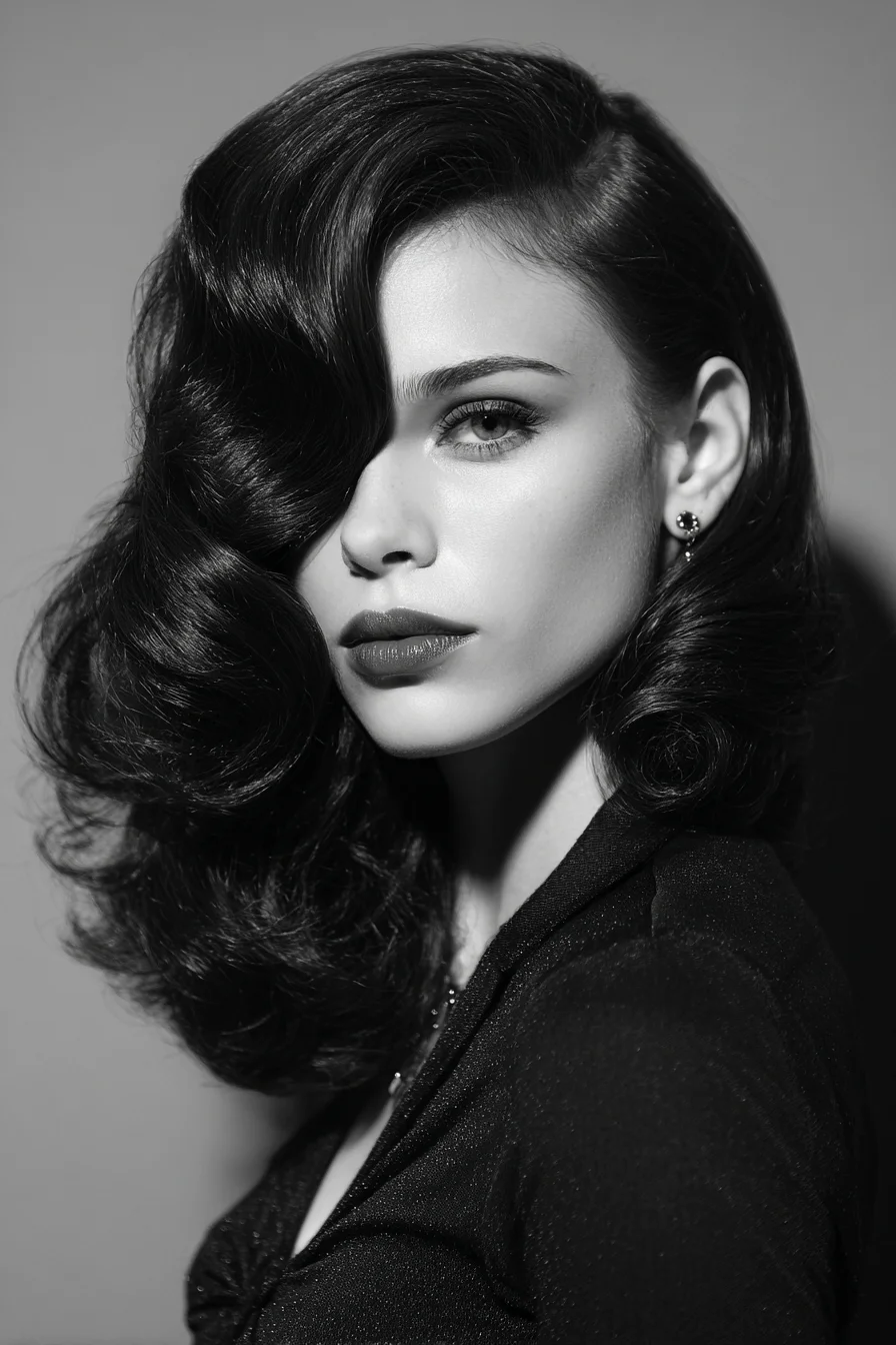 Old Hollywood Deep Side Wave with Luscious Volume