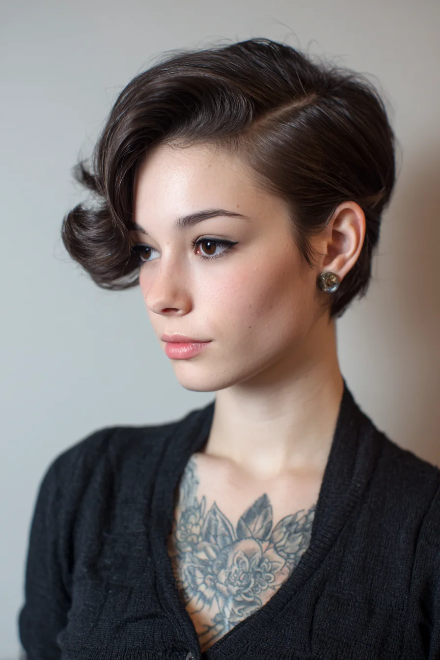 Retro Side-Swept Finger Wave for Short Hair, Polished