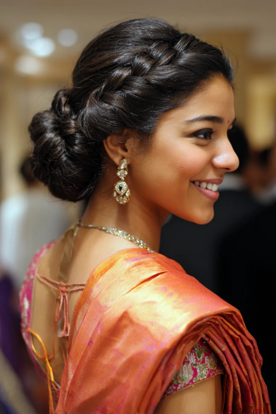 Romantic Braided Crown That Tucks Into a Low Twisted Bun