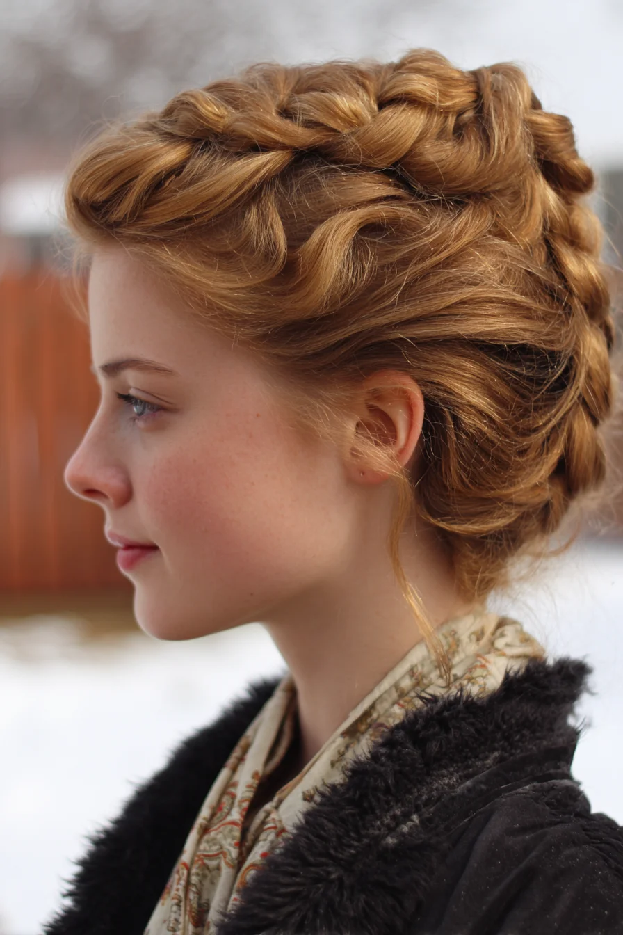 Romantic Crown Braid with Soft Face-Framing Tendrils