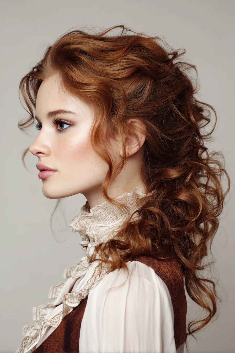 Romantic Half-Up, Loose Curls and Soft Face-Framing Tendrils