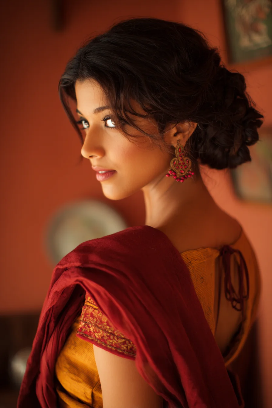 Romantic Low Chignon with Soft Face-Framing Waves