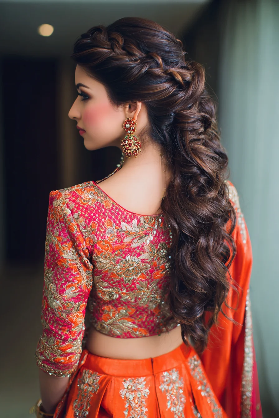 Romantic Side Braid That Flows into Big Loose Curls