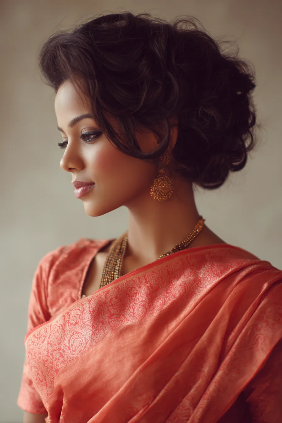 Romantic Textured Low Bun for Special Occasions