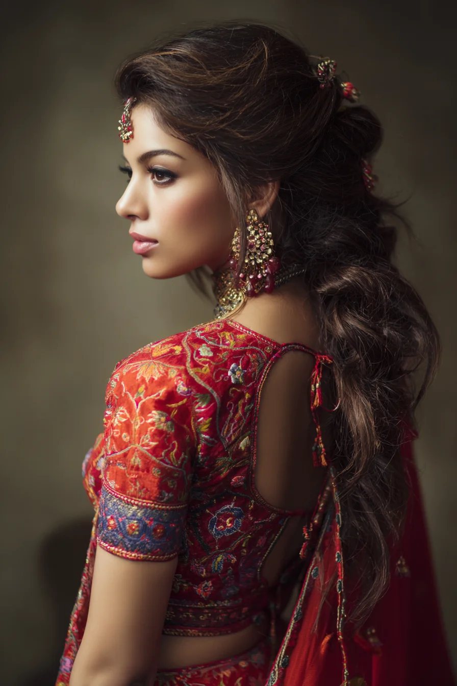 Romantic Textured Low Pony with Soft Crown Volume