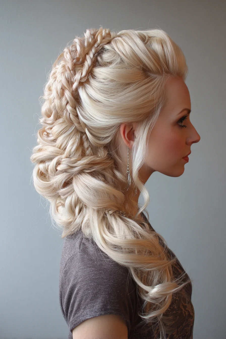 Romantic Voluminous Braided Half-Up for Long Hair