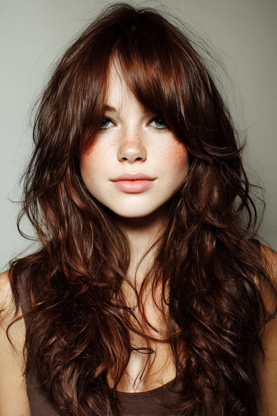 Shaggy Layered Cut with Curtain Bangs and Texture