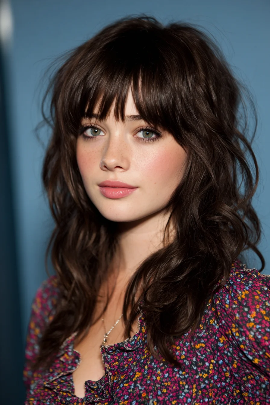 Shaggy Layered Cut with Wispy Curtain Bangs for Days