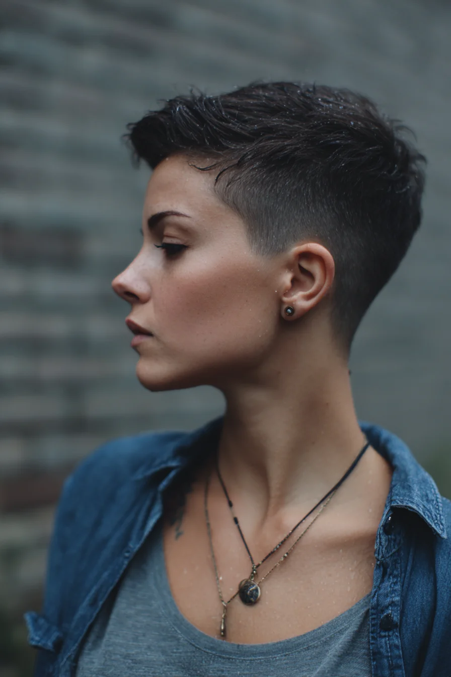 Short Textured Pixie with Tapered Sides for Everyday
