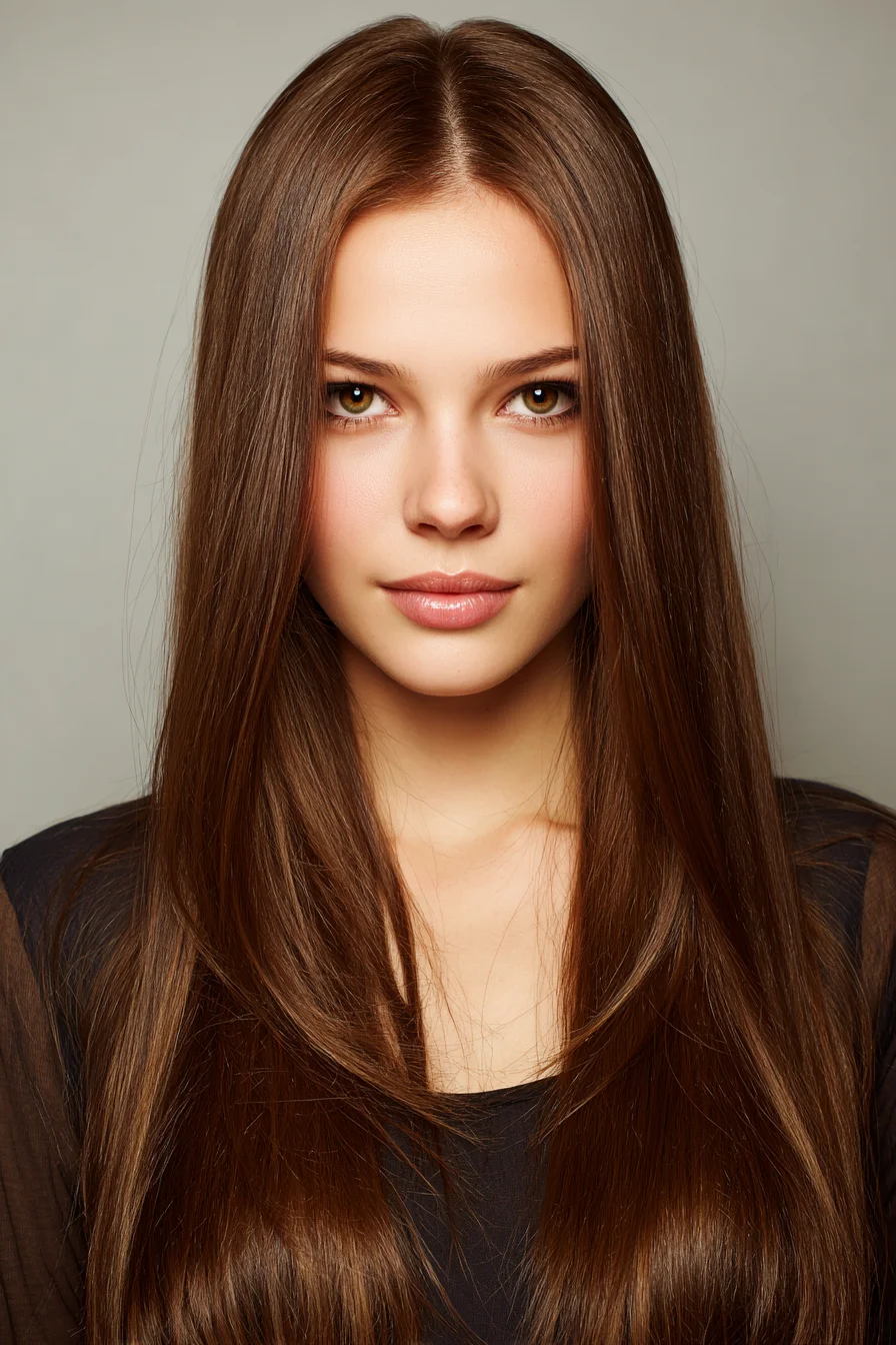 Sleek Center-Part Long Hair for Everyday Polish and Shine