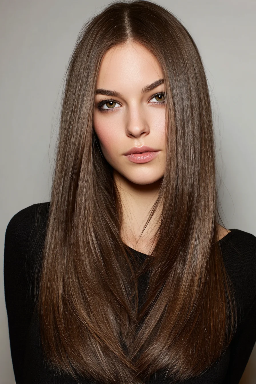 Sleek Center Part with Subtle V-Shaped Layers