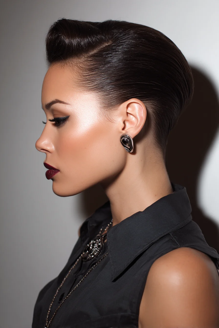 Sleek Retro Tuck for Short Hair Polished Evening Look