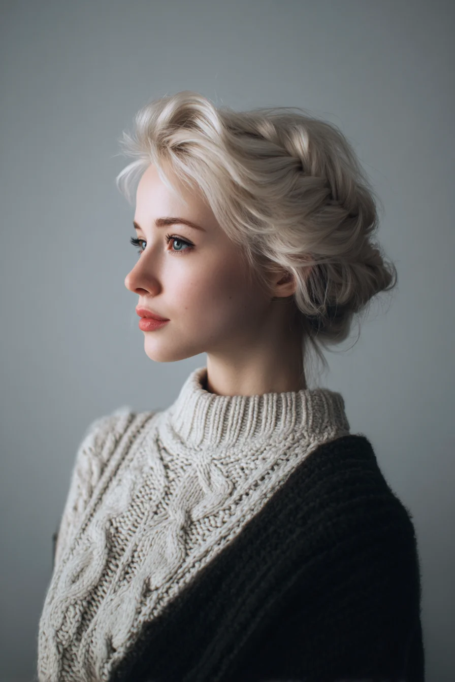 Soft Braided Crown and Messy Low Bun for Everyday