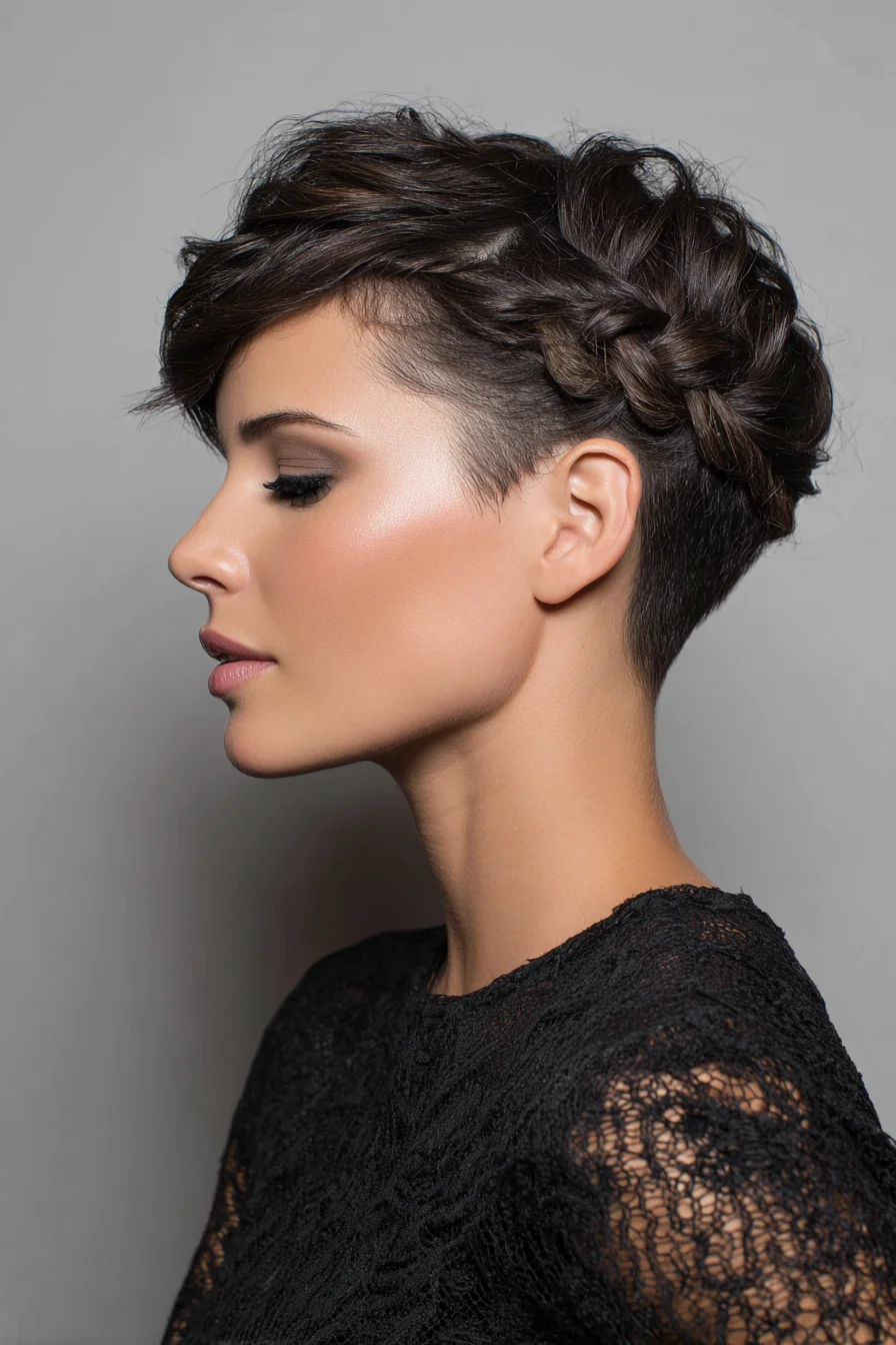 Soft Braided Pixie with Tousled Volume and Edge
