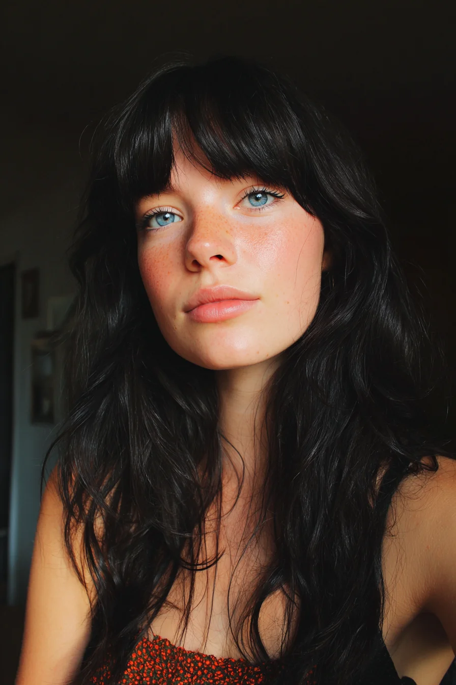Soft Curtain Bangs with Tousled Long Layers for Effortless Days