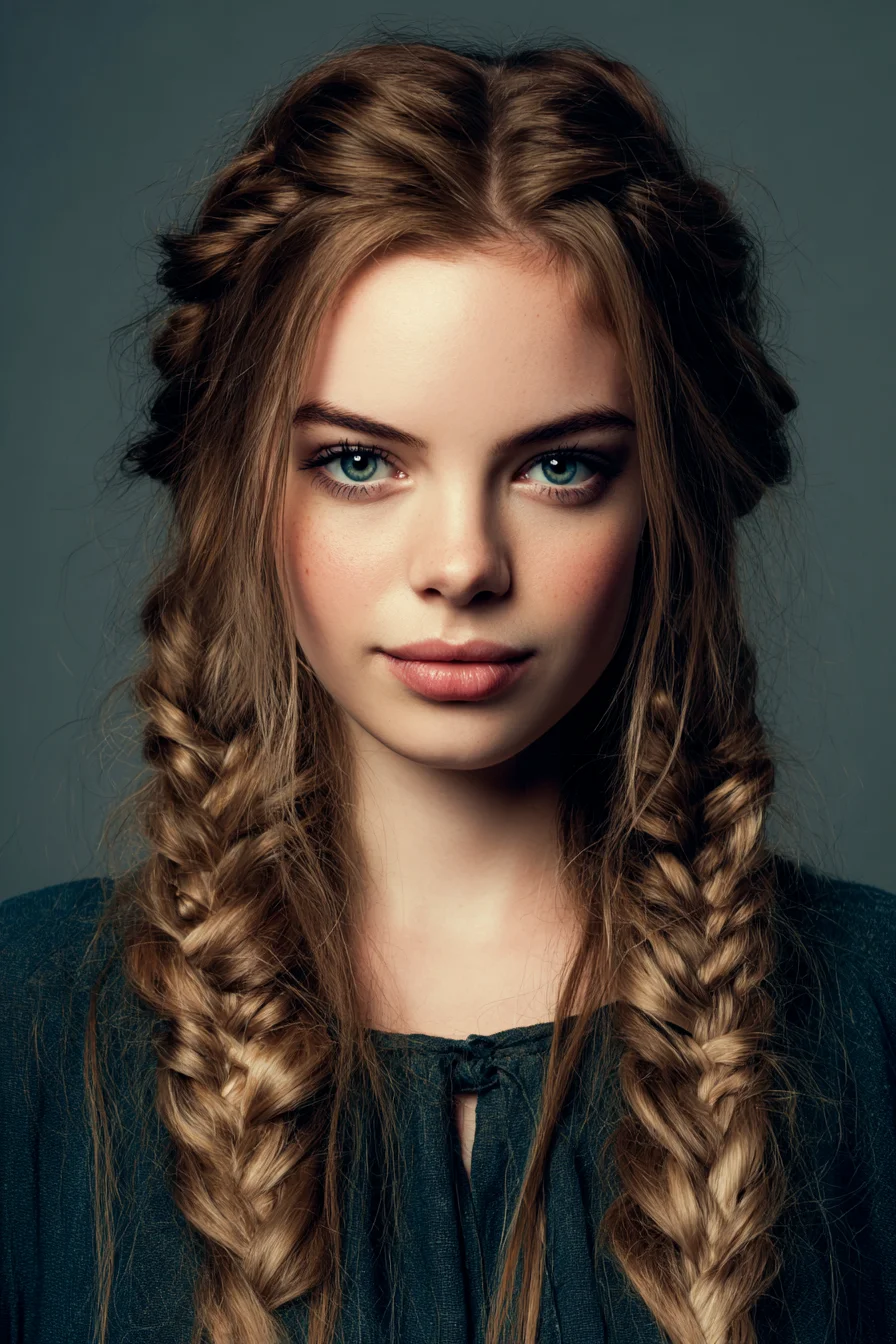 Soft Double Fishtails with Face-Framing Tousle for Everyday