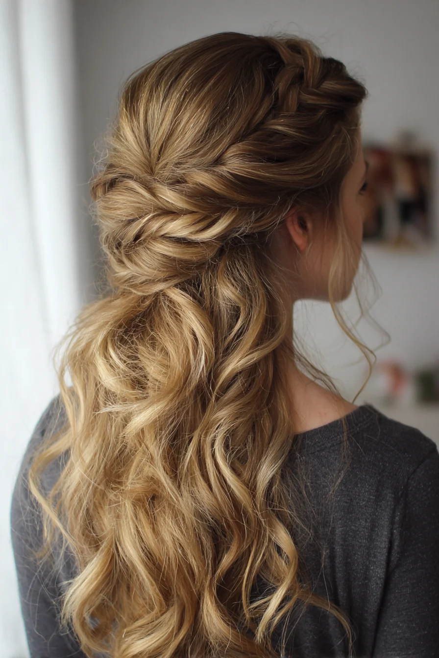 Soft Half-Up Twist with Loose Beachy Waves for Everyday