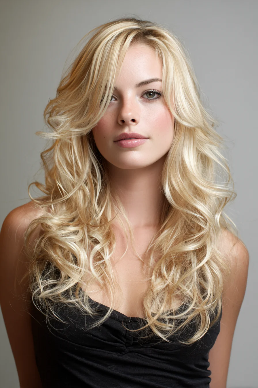 Soft Layered Beach Waves for Fine, Face-Framing Blonde