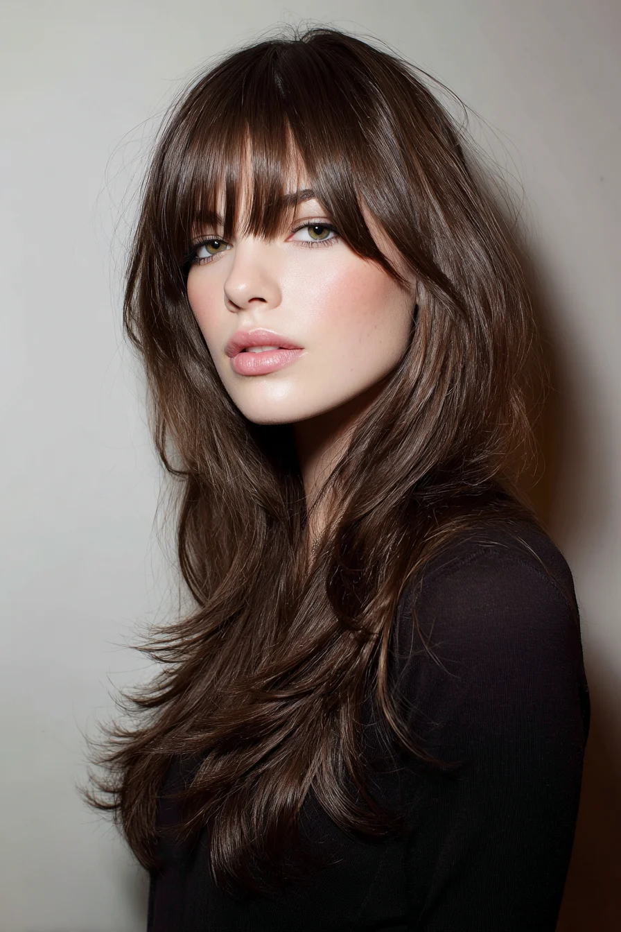 Soft Layered Cut with Curtain Bangs for Volume