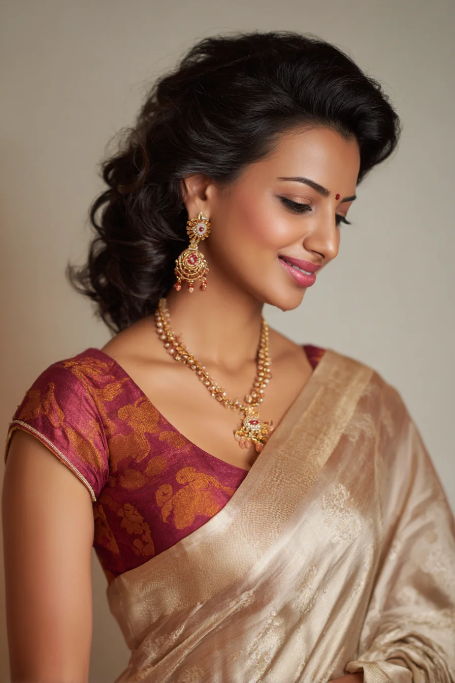 Soft Low Side Bun with Volume for Festive Looks