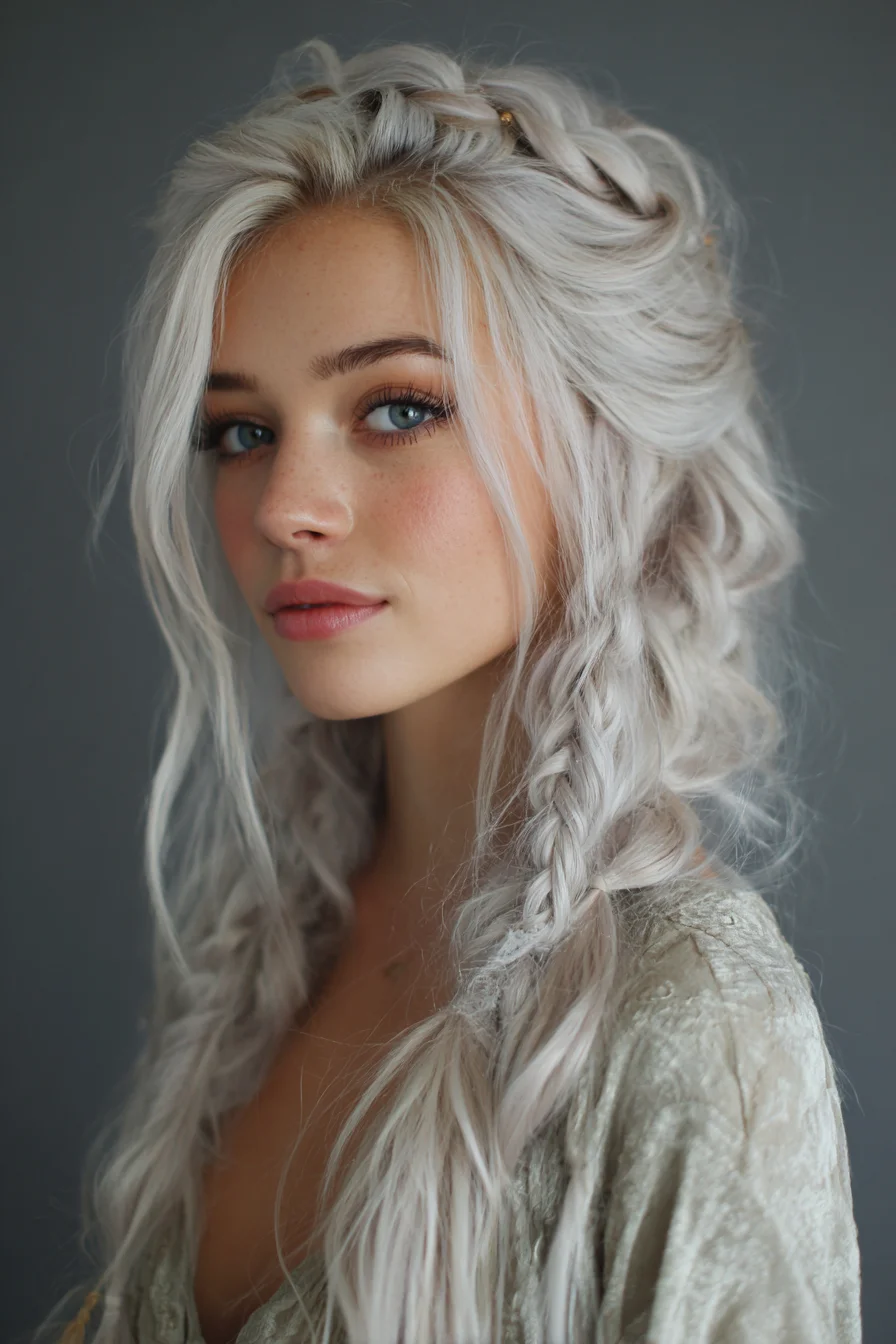 Soft Messy Double Braids with Face-Framing Pieces