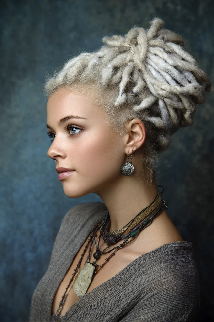 Soft Messy Dread Bun A High, Textured Updo for Thick Hair