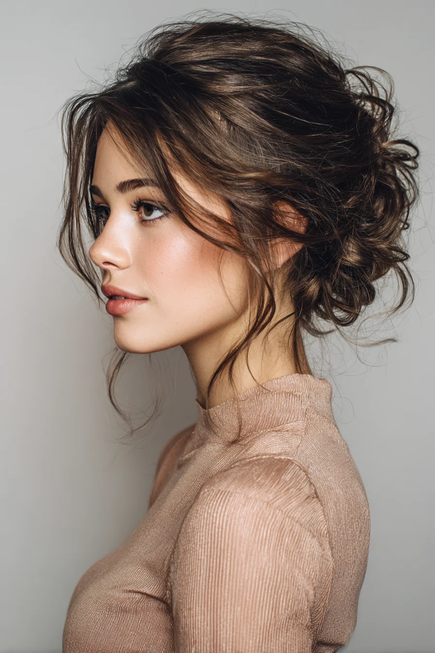 Soft Messy Low Bun with Face-Framing Pieces for Everyday