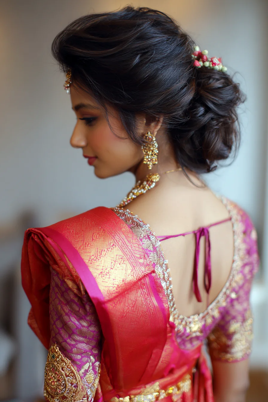 Soft Messy Low Bun with Volume for Bridal or Party