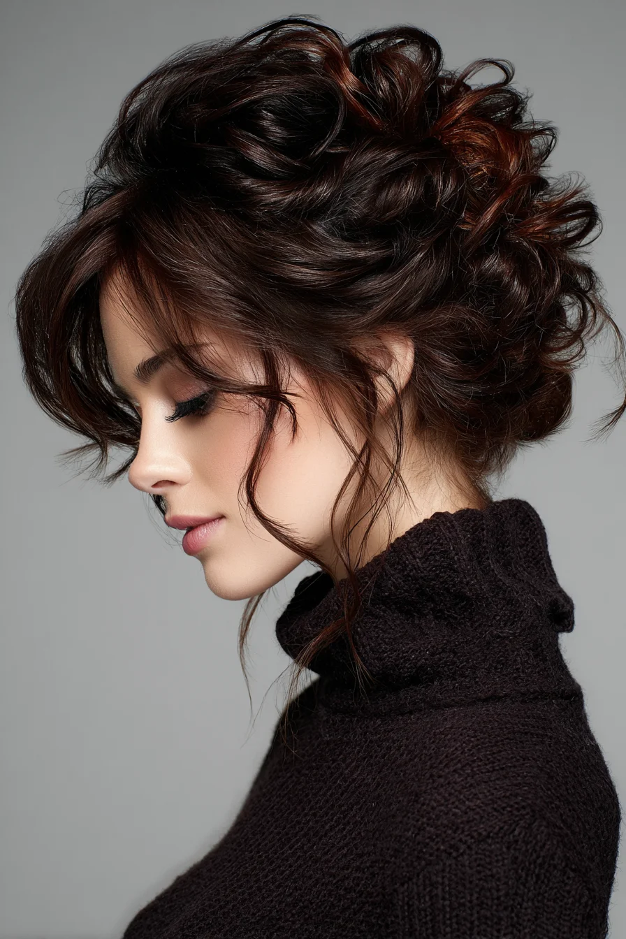 Soft Messy Updo with Face-Framing Tendrils for Romantic Everyday Wear