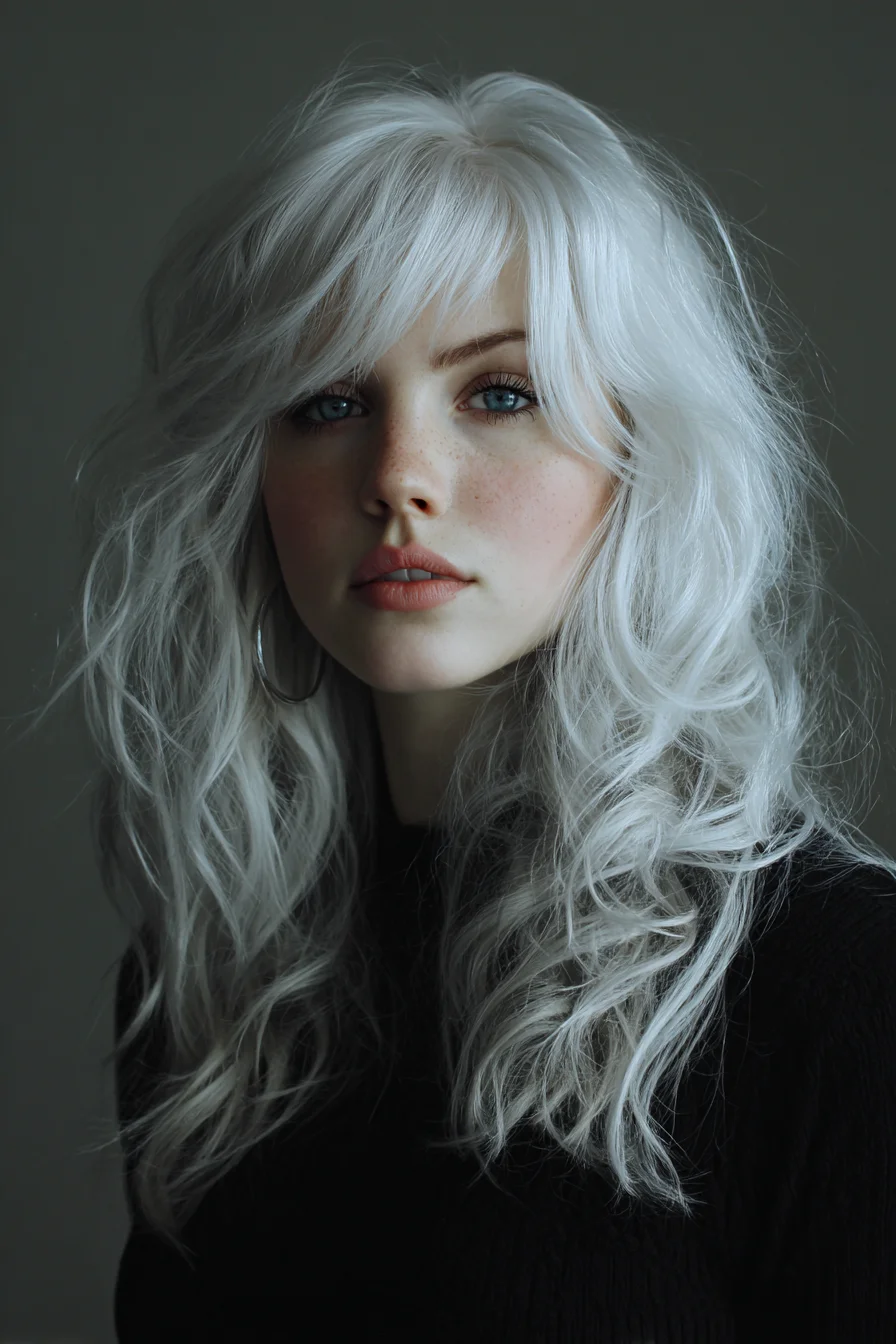 Soft Shag with Curtain Bangs and Beachy Waves