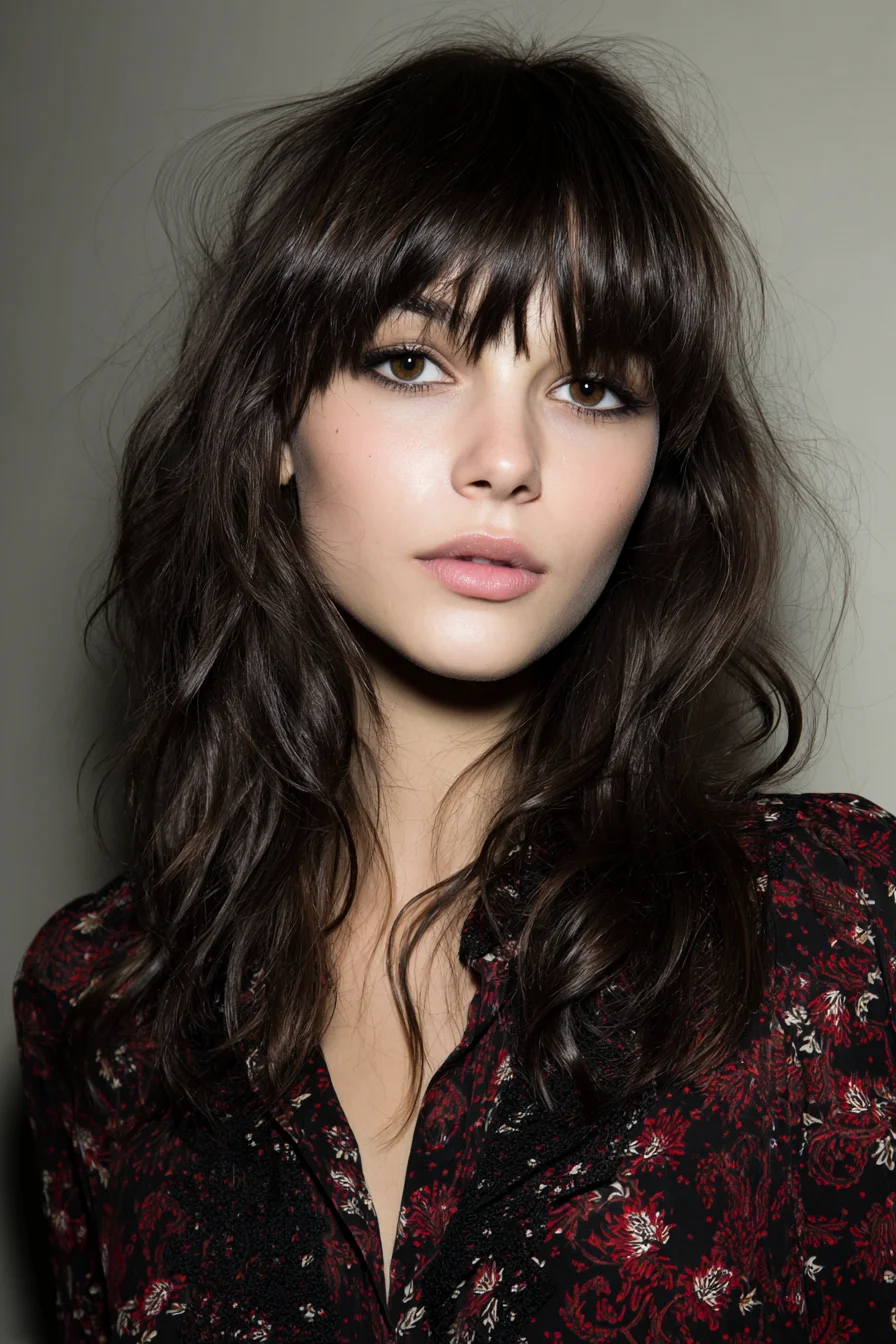 Soft Shag with Curtain Bangs for Effortless Texture