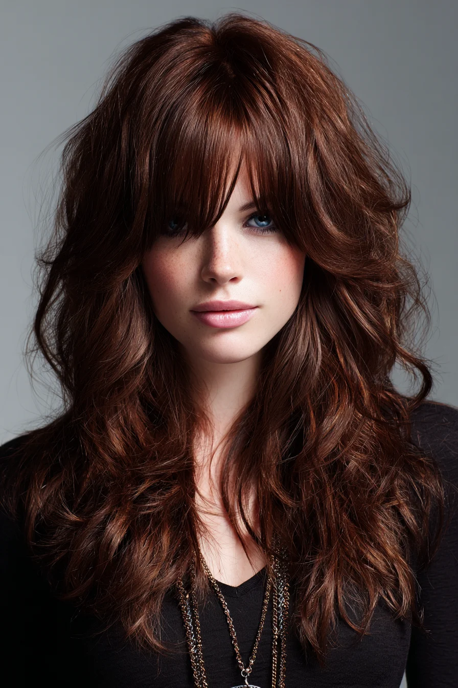 Soft Tousled Layers with Curtain Bangs for Everyday Volume