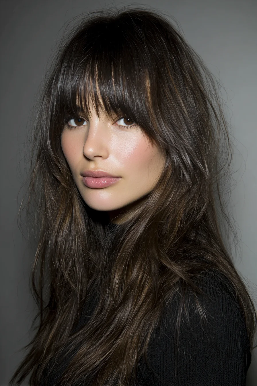 Soft Tousled Shag with Curtain Bangs for Everyday