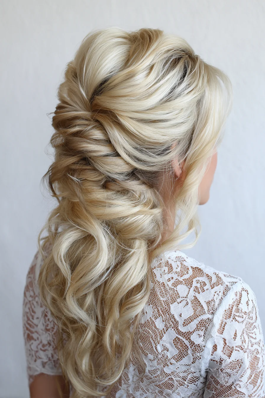 Soft Twisted Half-Up with Loose Romantic Curls