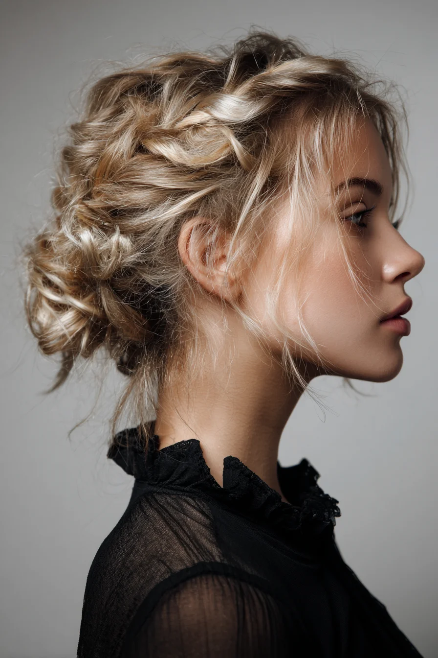 Soft Twisted Updo with Face-Framing Tendrils, Effortless