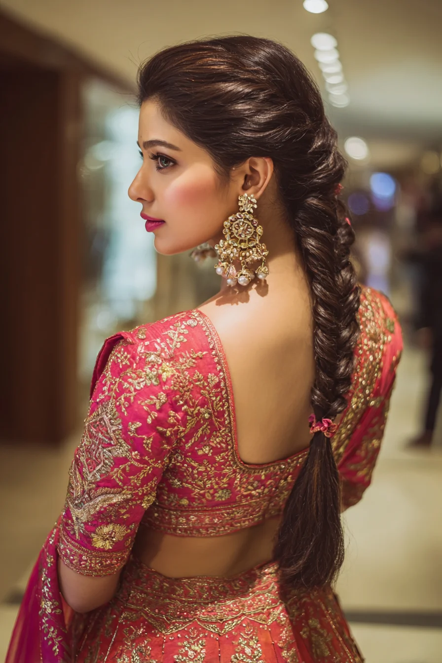 Soft Voluminous Fishtail Braid with Side-Swept Lift