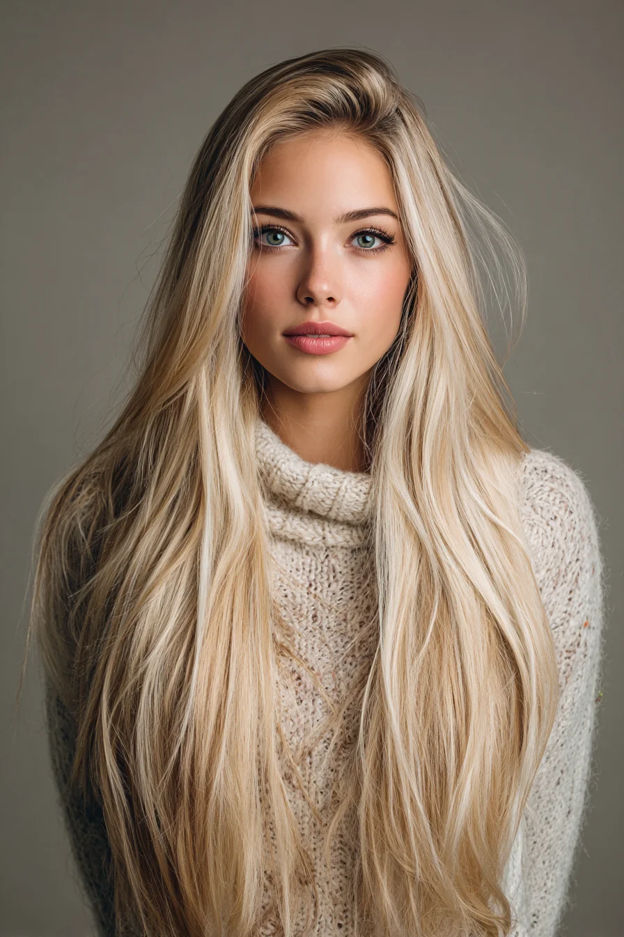 Sun-Kissed Long Layers for Effortless, Tousled Hair