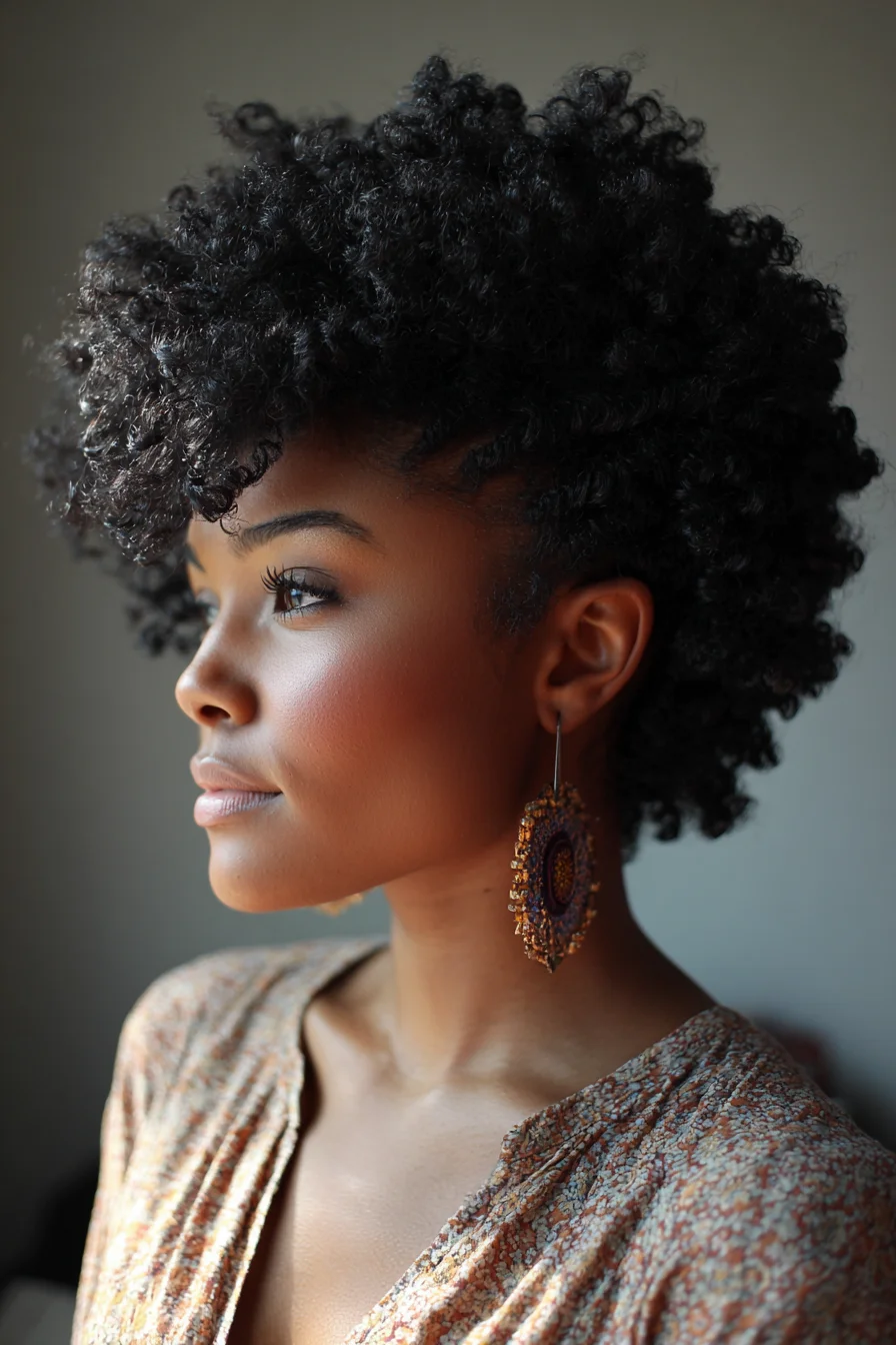 Tapered Natural Afro With Volume and Soft Curls
