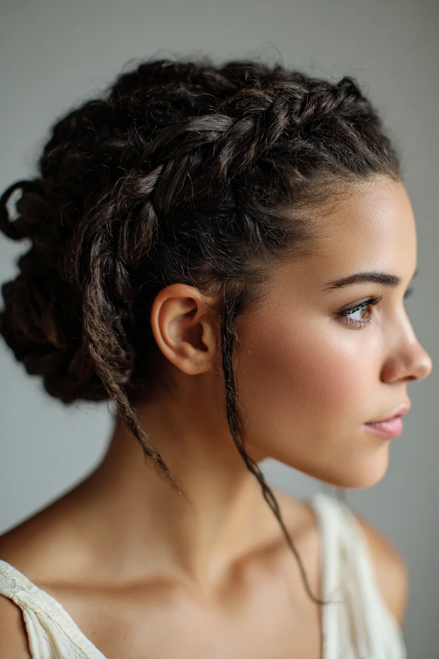 Textured Braided Updo for Thick or Curly Hair