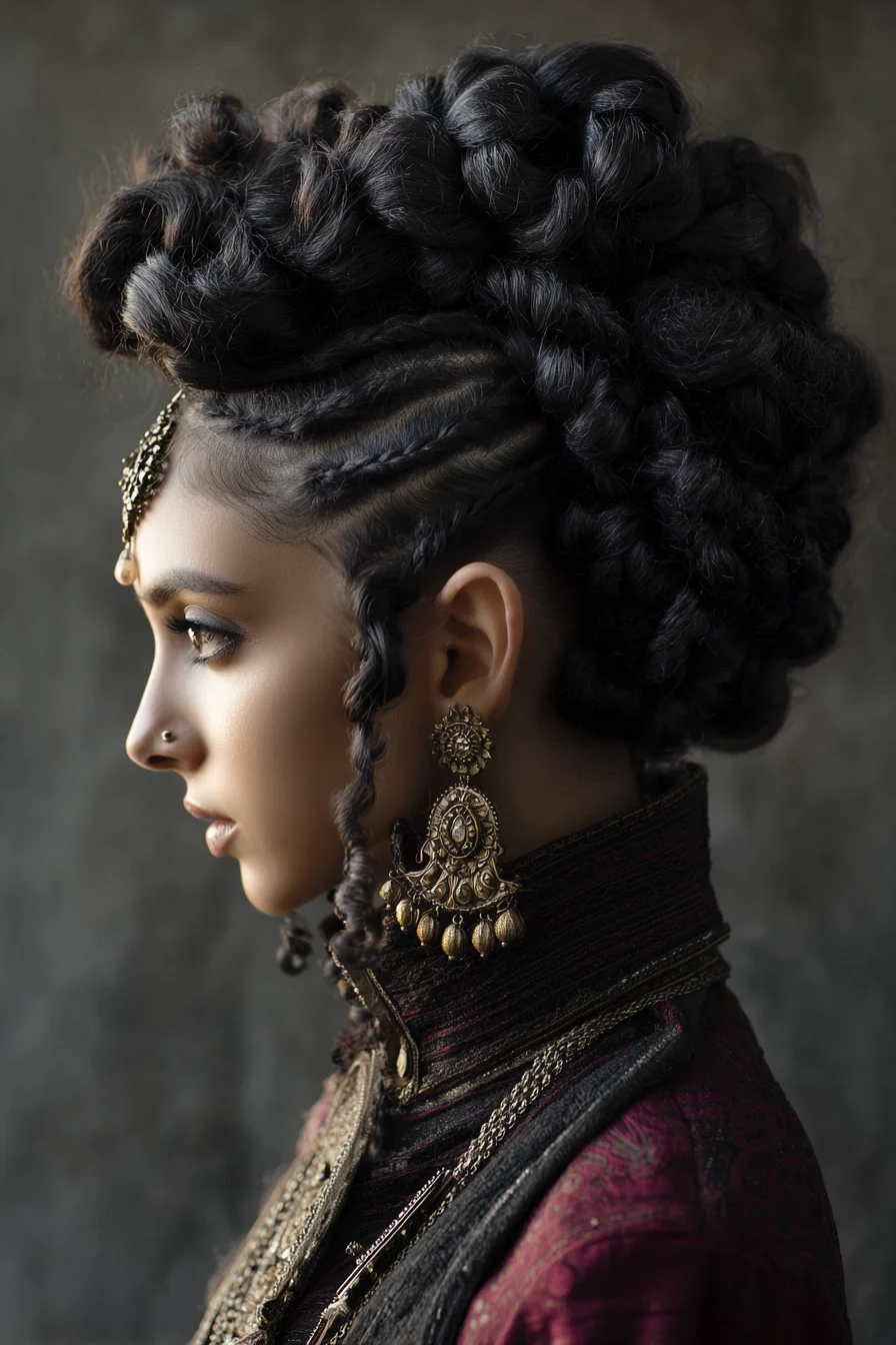 Textured Braided Updo With Twists for Special Occasions