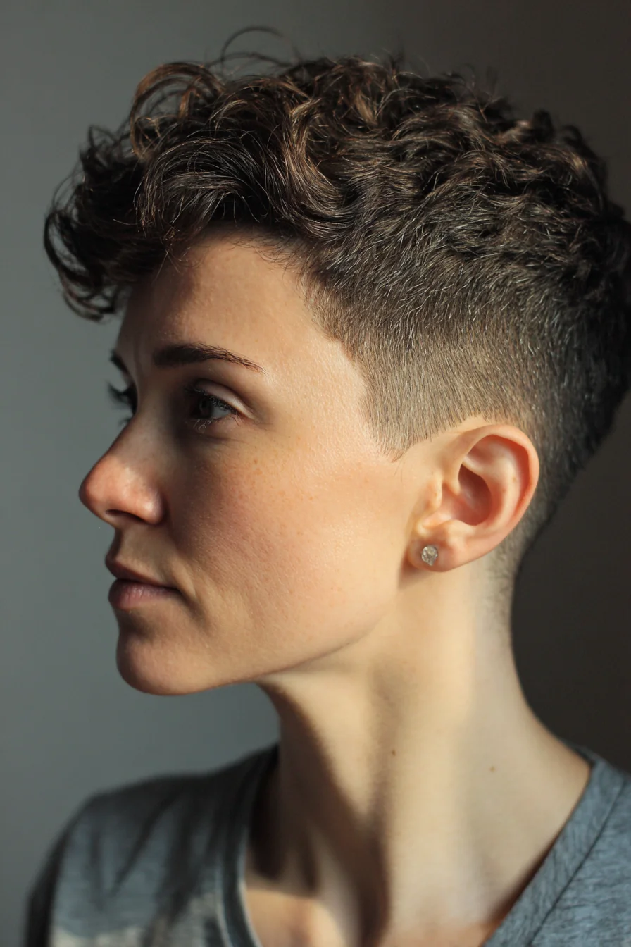Textured Curly Crop with Low Fade A Quick, Tousled Look