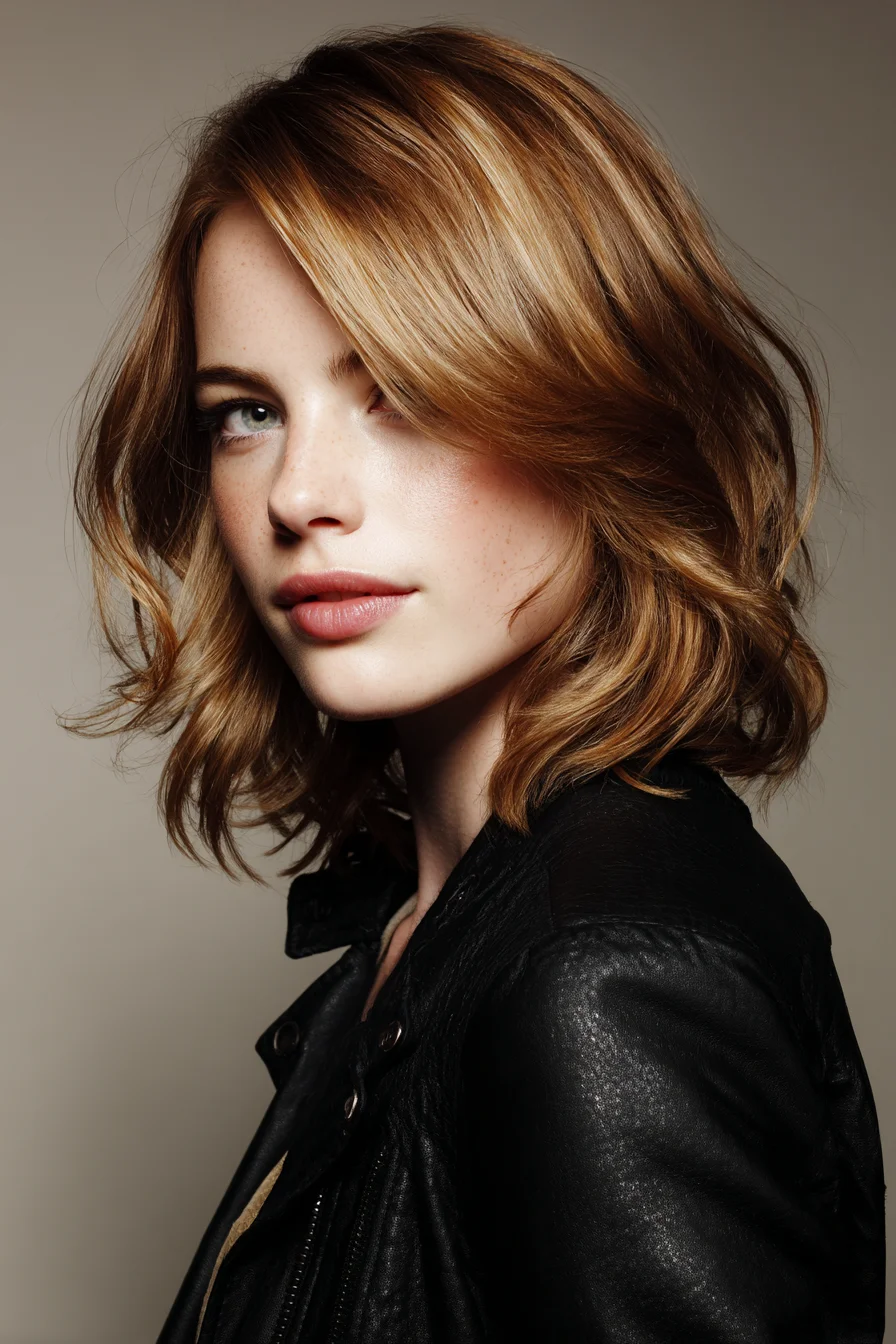 Textured Lob with Soft Waves and Face-Framing Layers