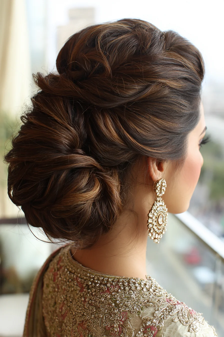 Textured Low Chignon with Soft Twists for Formal Looks