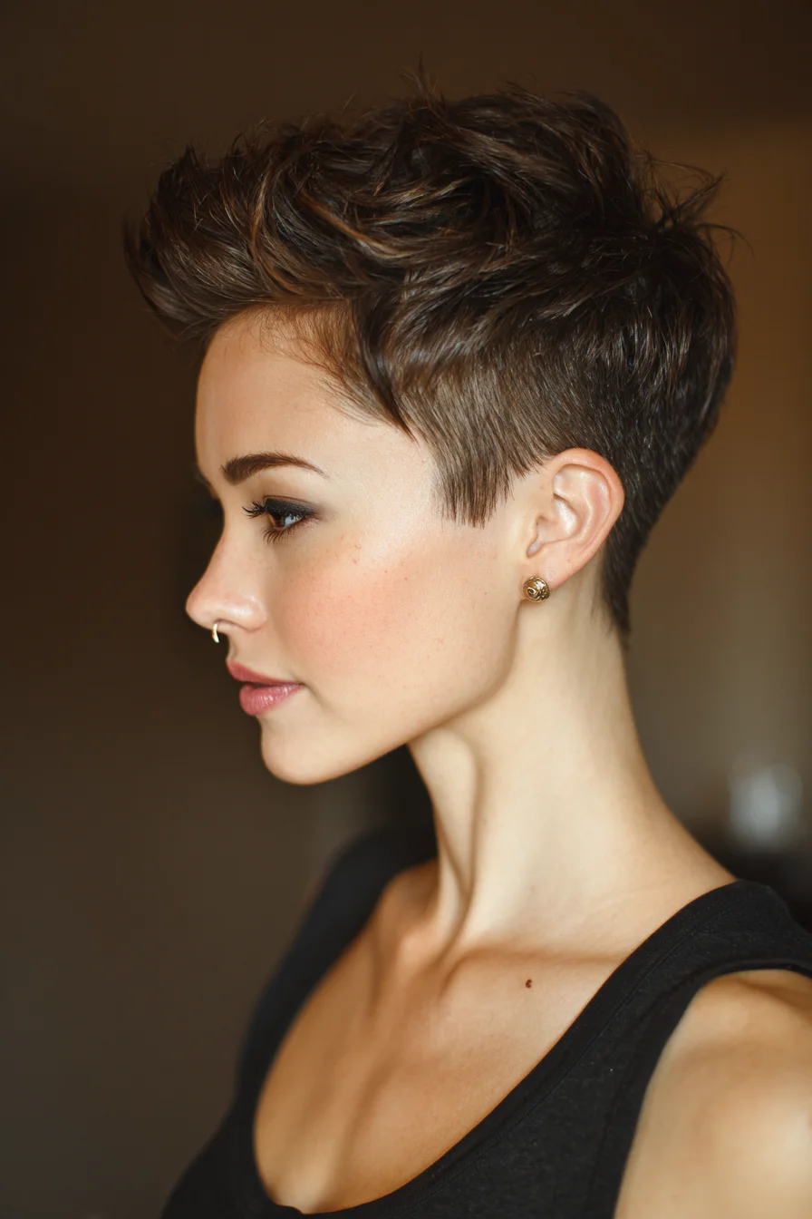 Textured Pixie Cut with Tousled Top for an Edgy Look