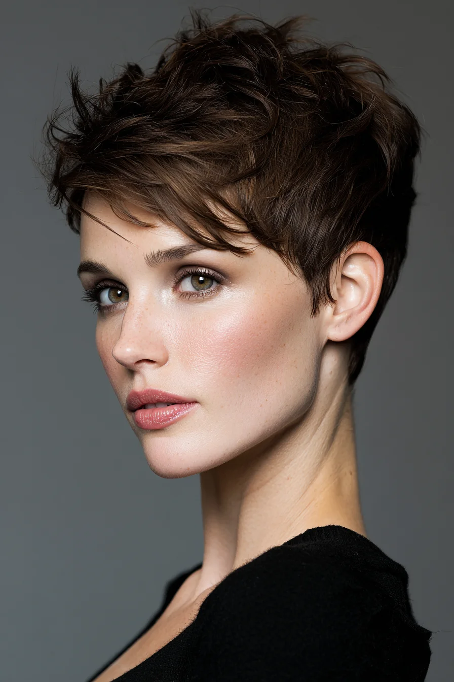 Textured Pixie with Long Fringe for Soft Volume
