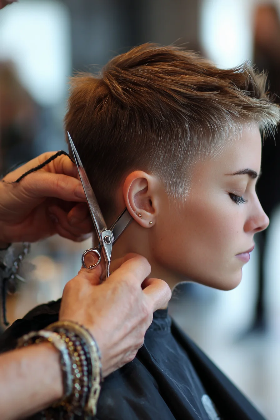 Textured Pixie with Tapered Nape Low-Maintenance Cut