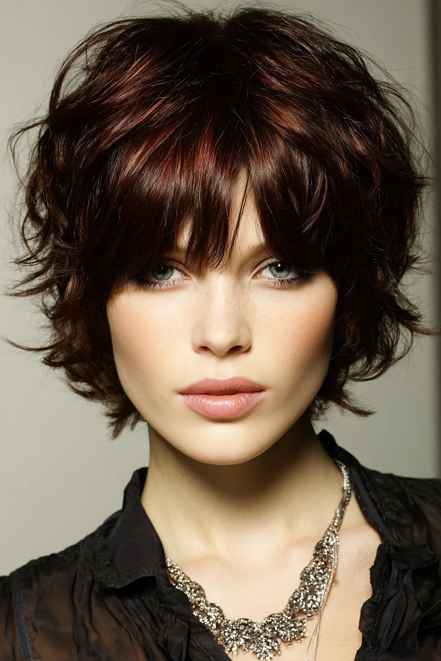 Textured Shag with Curtain Bangs for Soft Volume