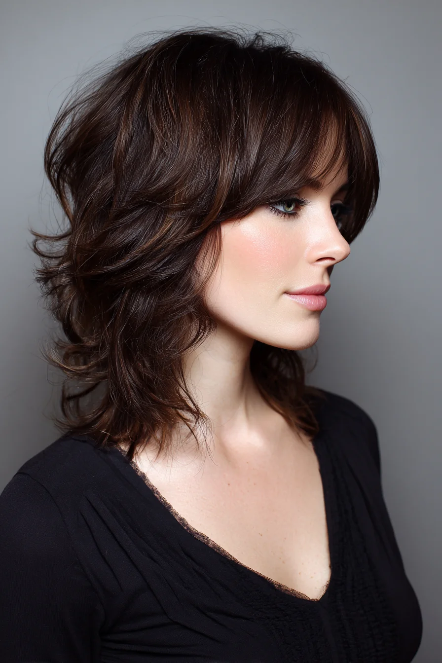 Textured Shag with Soft Bangs for Everyday Volume